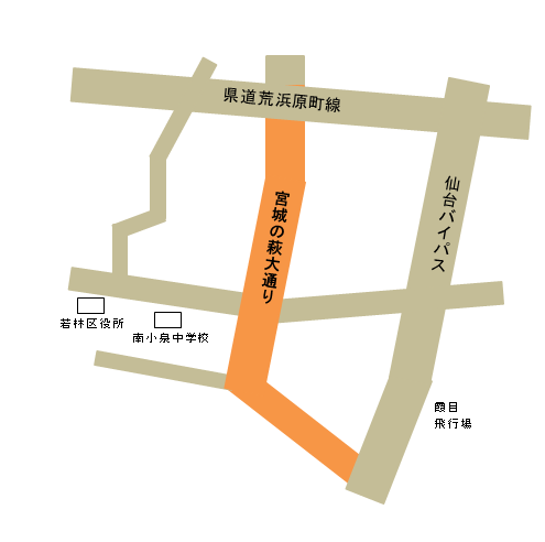 宮城の萩大通りの地図の画像