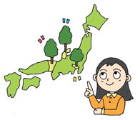 画像/日本地図を眺める女の子