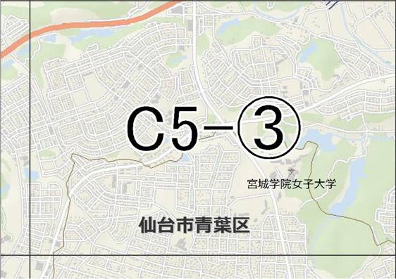 位置図　C5-(3)　青葉区川平,泉区長命ケ丘方面