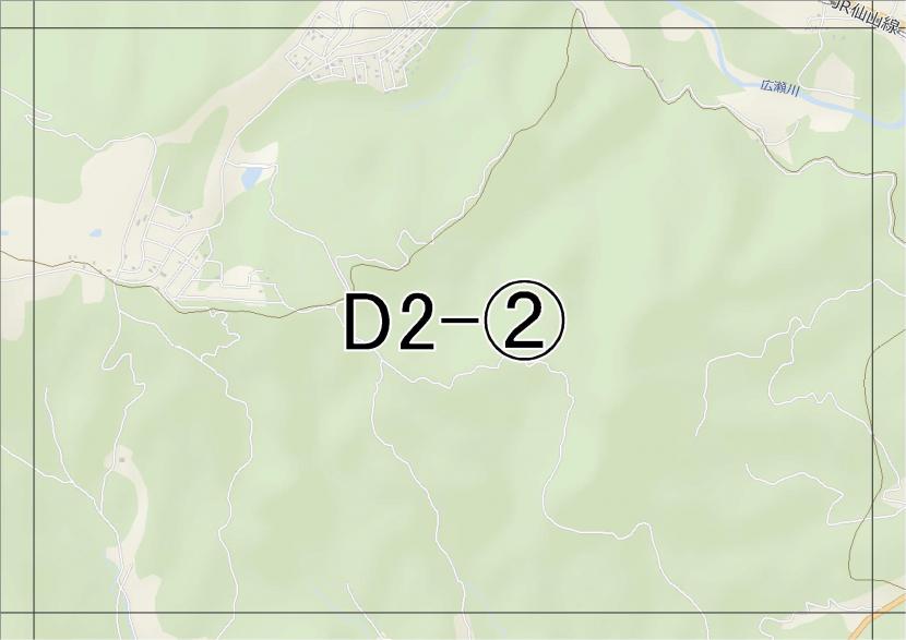 位置図　D2-(2)　青葉区新川,太白区秋保町長袋方面