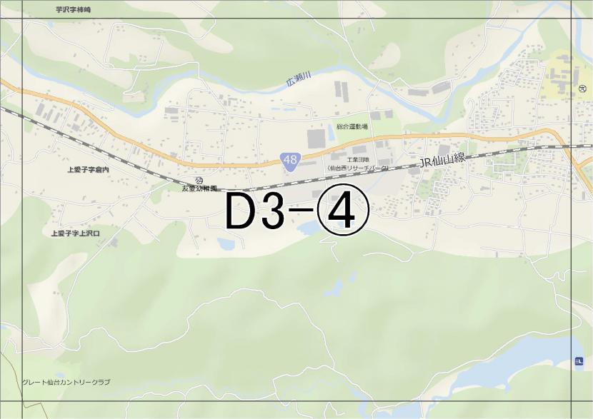 位置図　D3-(4)　青葉区上愛子方面