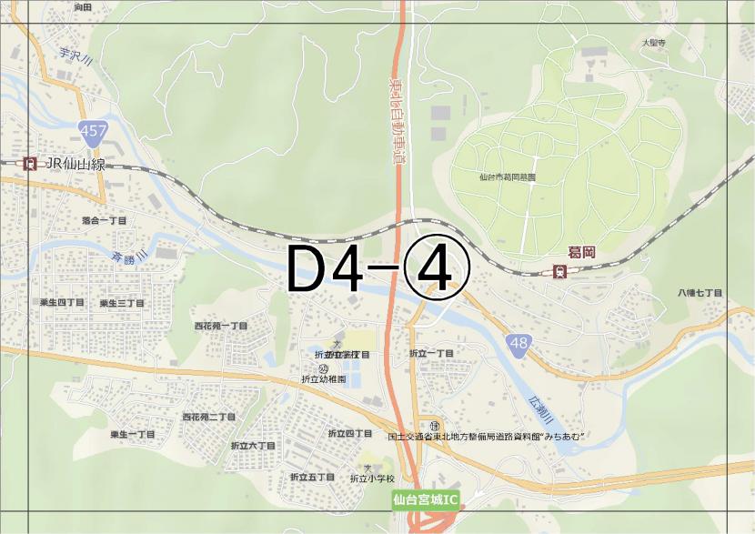 位置図　D4-(4)　青葉区折立,郷六方面