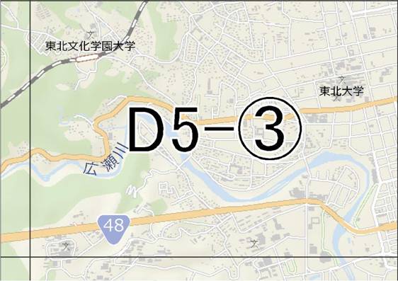 位置図　D5-(3)　青葉区八幡方面