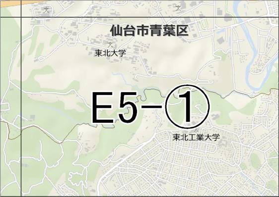 位置図　E5-(1)　若林区五橋,太白区長町方面