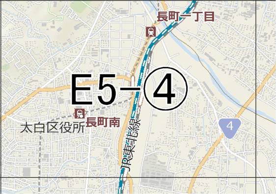 位置図　E5-(4)　若林区五橋,太白区長町方面