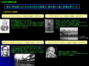 幕末・明治期における日本のまちの風景に対する諸外国人の論調