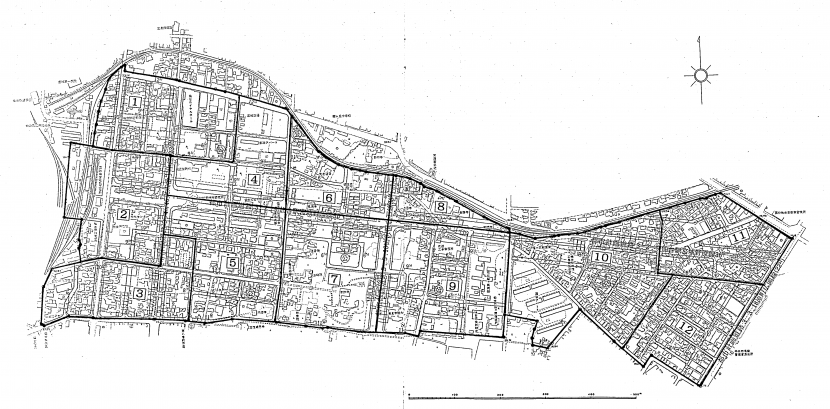 仙台駅東第一地区の区割図