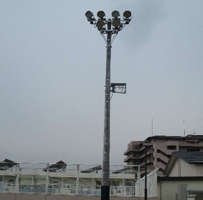 仙台市立富沢小学校に新設した屋外照明