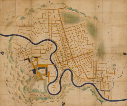 Map of Sendai Castle and its castle town.