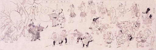 画像/仙台年中行事絵巻 正月風俗の図