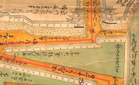 ：「奥州仙台城絵図」（見附塀部分）正保2年（1645）仙台市博物館所蔵