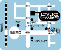 LITALICOワークス仙台東口マップ