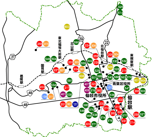 青葉区東部地図