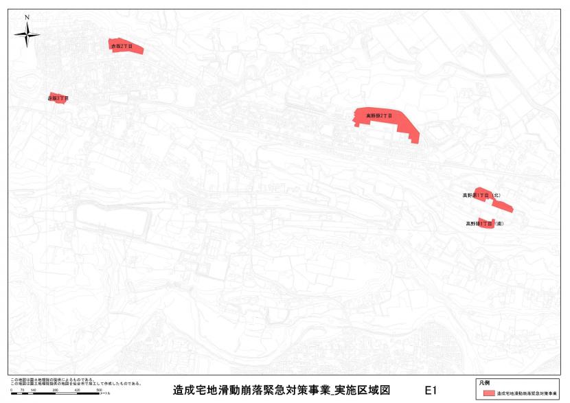 青葉区赤坂周辺の事業区域図