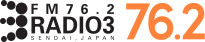 ラジオスリー（FM/76.2）のロゴ