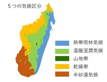 マダガスカルの自然　気候区分図