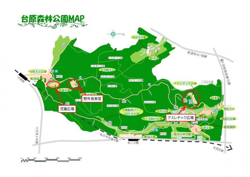 台原森林公園の地図