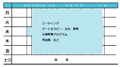 一週間の活動表