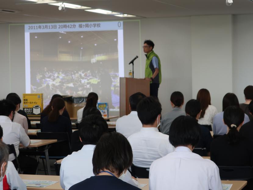 仙台市防災・減災アドバイザーの防災講話の様子