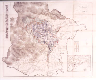 下水道築造工事平面図（明治～昭和初期）