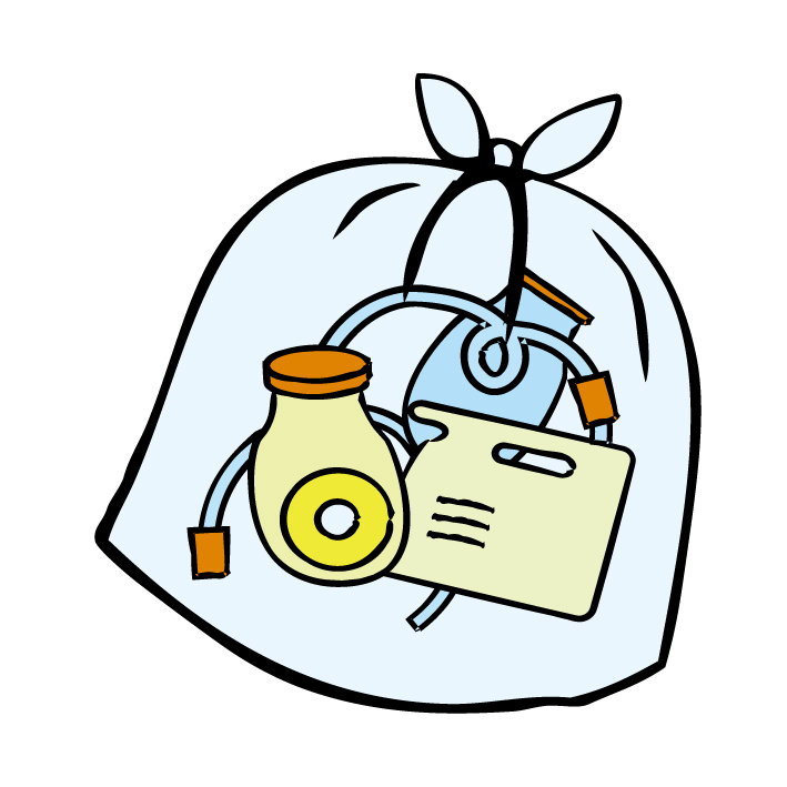 ビニール袋に入った在宅医療廃棄物