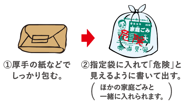 割れ物・鋭利なものの出し方