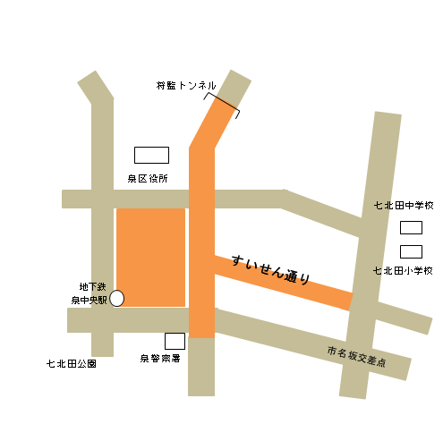 泉中央地区の地図の画像