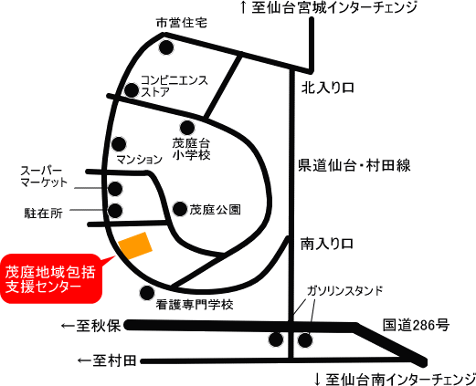 茂庭地域包括支援センターの地図の画像