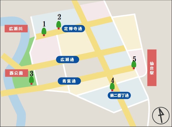 画像/写真の撮影場所を示した仙台市地図