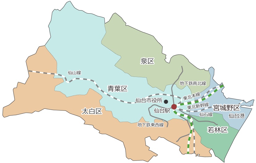 区割りを示した市内図