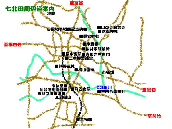 七北田地区付近の地図