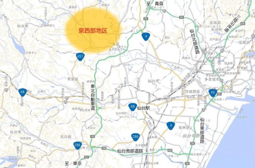 位置図（泉西部地区）