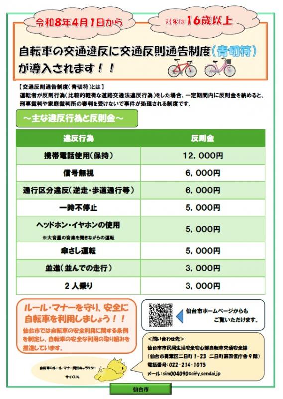 青切符啓発チラシ