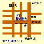 広瀬通地下駐輪場位置図