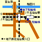 北仙台駅駐輪場位置図