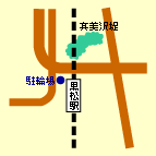 黒松駅駐輪場位置図