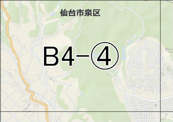 位置図　B4-(4)　泉区紫山,根白石方面