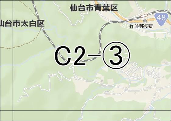 位置図　C2-(3)　青葉区作並,新川方面