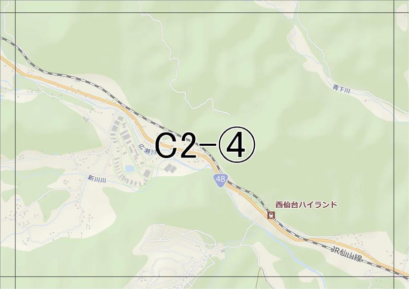 位置図　C2-(4)　青葉区作並方面