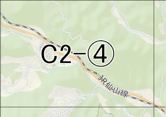 位置図　C2-(4)　青葉区作並方面