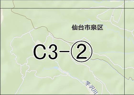 位置図　C3-(2)　青葉区芋沢,泉区西田中方面