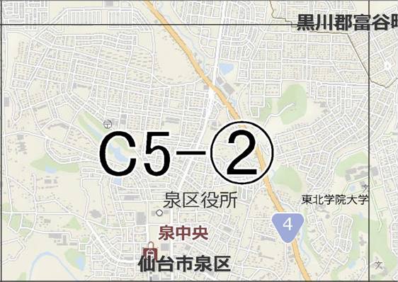 位置図　C5-(2)　泉区将監,泉中央方面