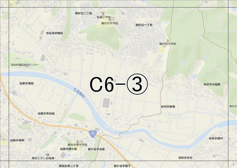 位置図　C6-(3)　宮城野区岩切,泉区松森方面