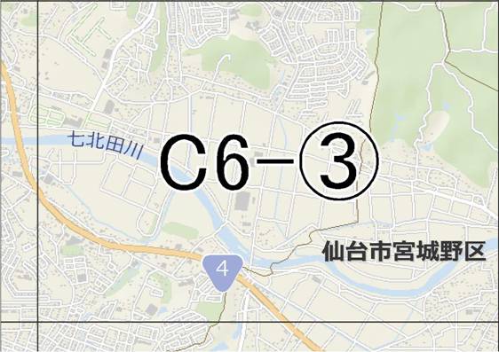 位置図　C6-(3)　宮城野区岩切,泉区松森方面