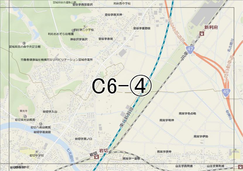 位置図　C6-(4)　宮城野区岩切方面