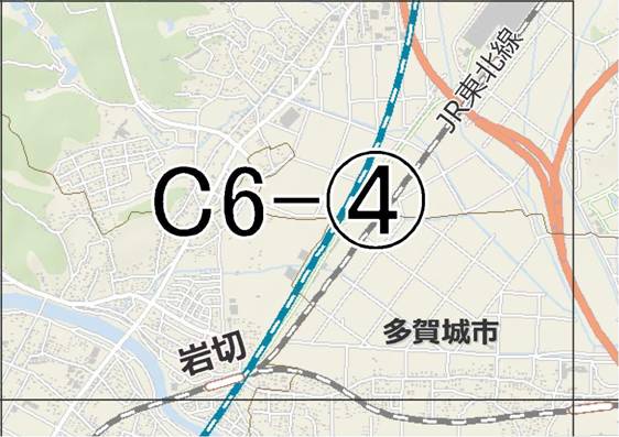 位置図　C6-(4)　宮城野区岩切方面