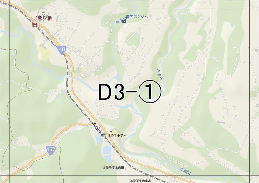位置図　D3-(1)　青葉区芋沢,熊ケ根方面