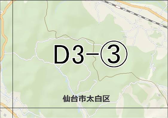 位置図　D3-(3)　青葉区上愛子,太白区秋保町長袋方面