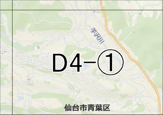 位置図　D4-(1)　青葉区高野原,芋沢方面