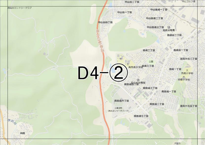 位置図　D4-(2)　青葉区吉成,芋沢方面